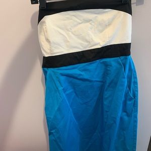 New York & Company Tricolored Strapless Dress